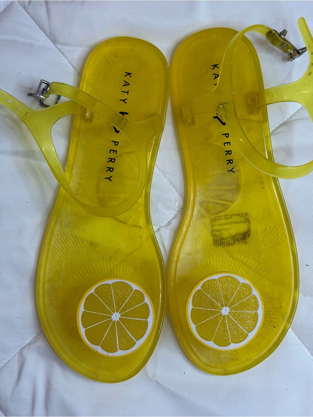Clear Yellow Jelly Sandals with Lemon Accent - Women - Picture 6 of 6